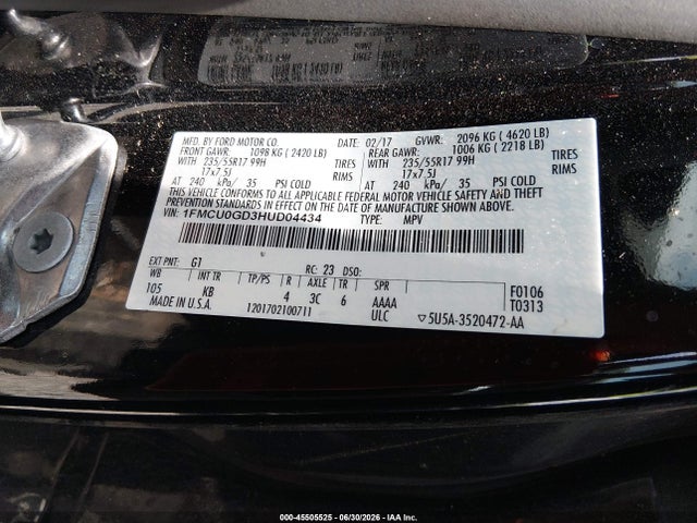 Ford ESCAPE SE 2017 1FMCU0GD3HUD04434 Image 9