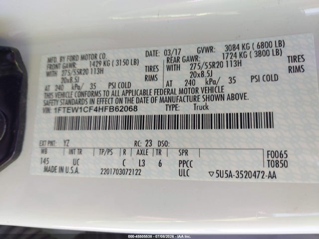 1FTEW1CF4HFB62068 Ford F-150 King Ranch/lariat/platinum/xl/xlt