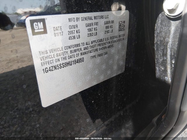 45505568 :رقم المزاد ، 1G4ZN5SS8HU184950 vin ، 2017 Buick Lacrosse Preferred مزاد بيع