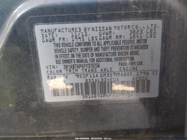 3N1AB7AP4FY379704 Nissan SENTRA SV