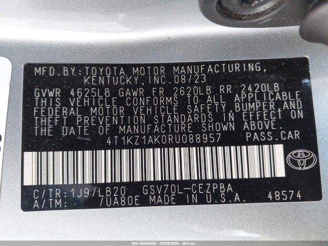 4T1KZ1AK0RU088957 Toyota Camry Xse V6