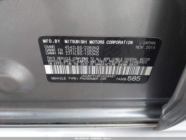 JA32W7FV6FU028467 Mitsubishi Lancer Evolution Final Edition