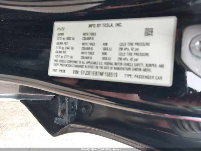 Tesla Model 3 Long Range Dual Motor All-wheel Drive 2022 5YJ3E1EB7NF158519 Image 9