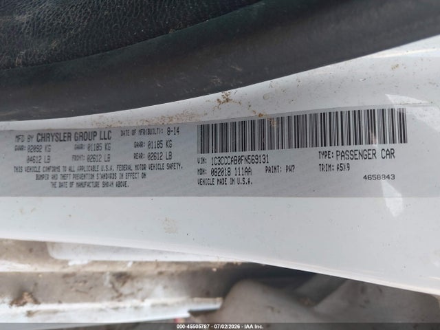 Продаж на аукціоні авто 2015 Chrysler 200 Limited, vin: 1C3CCCAB0FN569131, номер лоту: 45505787
