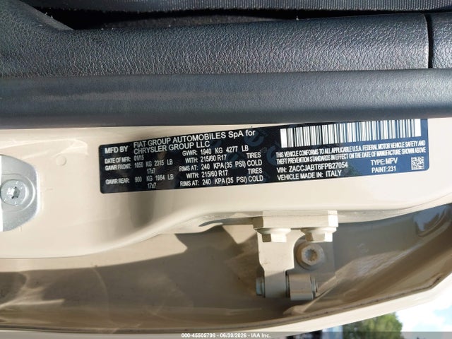 45505798 :رقم المزاد ، ZACCJABT6FPB27054 vin ، 2015 Jeep Renegade Latitude مزاد بيع