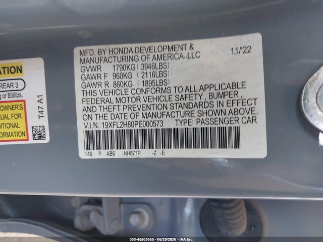 Honda Civic Sport 2023 19XFL2H80PE000573 Image 9