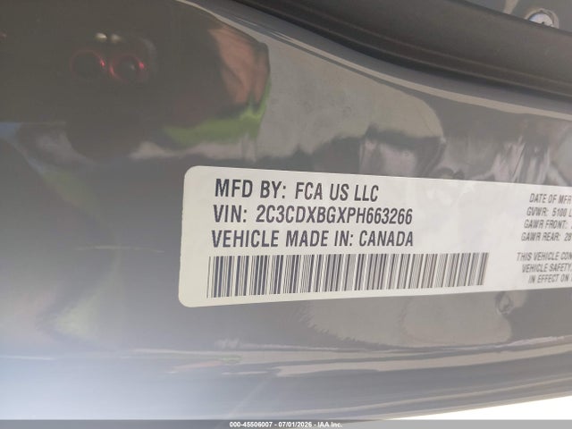 Продаж на аукціоні авто 2023 Dodge Charger Sxt, vin: 2C3CDXBGXPH663266, номер лоту: 45506007