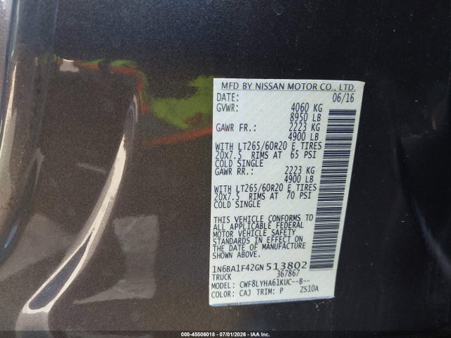 1N6BA1F42GN513802 Nissan TITAN XD