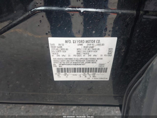 2FMPK4K91NBA94161 Ford Edge Titanium