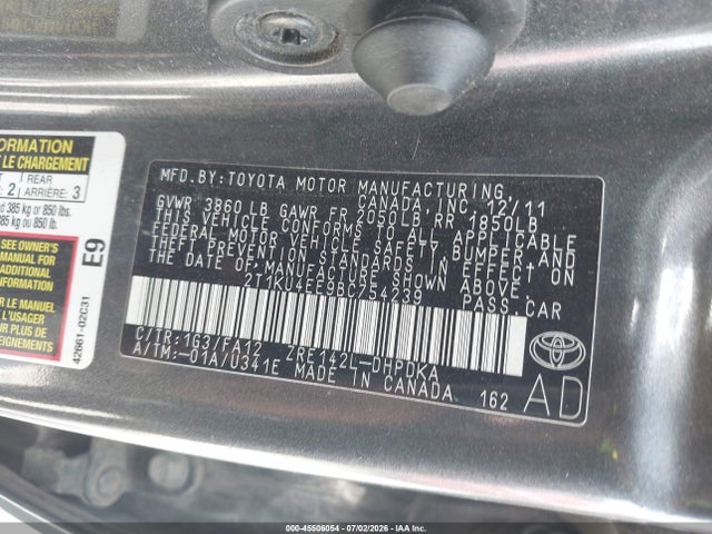 2011 Toyota Matrix მანქანა იყიდება აუქციონზე, vin: 2T1KU4EE9BC754239, აუქციონის ნომერი: 45506054