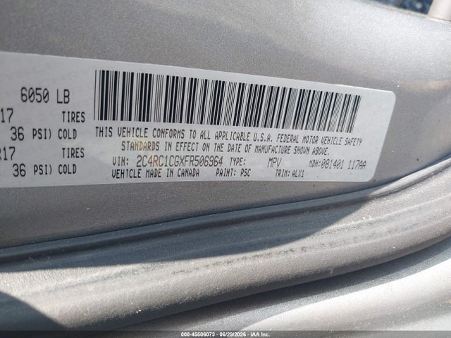 45506073 :رقم المزاد ، 2C4RC1CGXFR506964 vin ، 2015 Chrysler Town & Country Touring-l مزاد بيع
