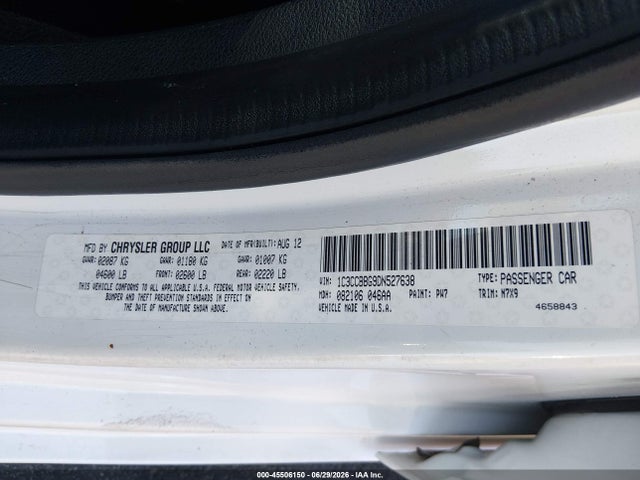 Aukcja sprzedaży 2013 Chrysler 200 Touring, vin: 1C3CCBBG9DN527638, numer aukcji: 45506150