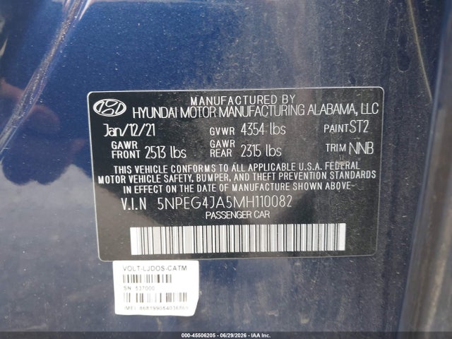 Hyundai SONATA SE 2021 5NPEG4JA5MH110082 Image 9