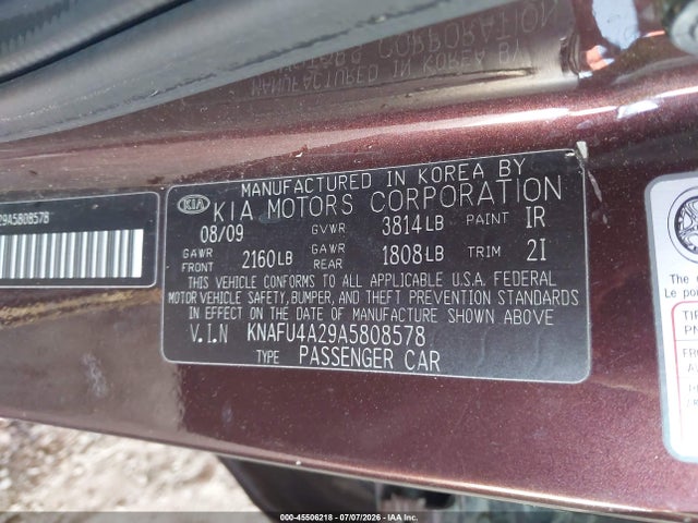 Auction sale of the 2010 Kia Forte Ex, vin: KNAFU4A29A5808578, lot number: 45506218
