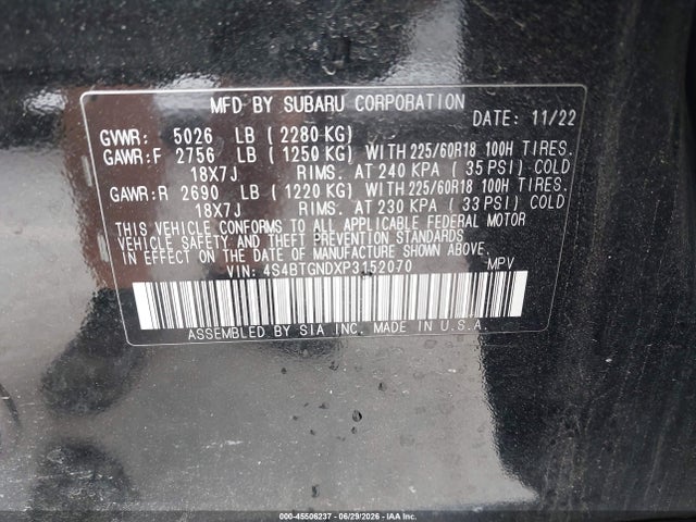 Subaru Outback Limited Xt 2023 4S4BTGNDXP3152070 Image 9