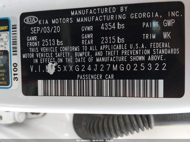 KIA K5 LX 2021 5XXG24J27MG025322 Image 9