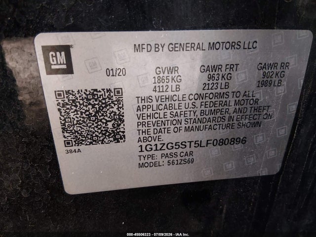 1G1ZG5ST5LF080896 Chevrolet Malibu Fwd Rs