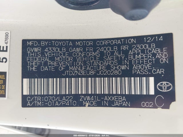 Toyota Prius V Five 2015 JTDZN3EU8FJ020280 Image 9