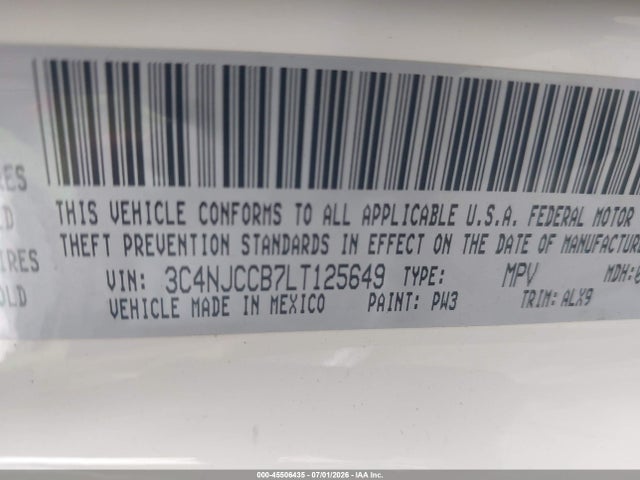 Jeep Compass Limited Fwd 2020 3C4NJCCB7LT125649 Image 9