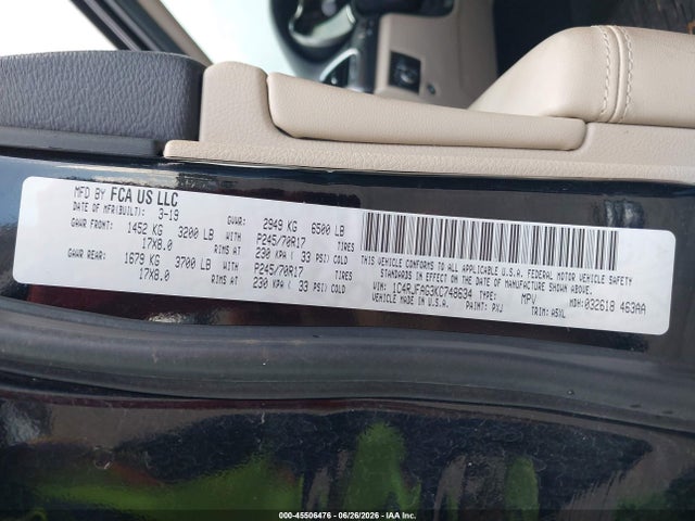2019 Jeep Grand Cherokee Laredo E 4x4 მანქანა იყიდება აუქციონზე, vin: 1C4RJFAG3KC748634, აუქციონის ნომერი: 45506476