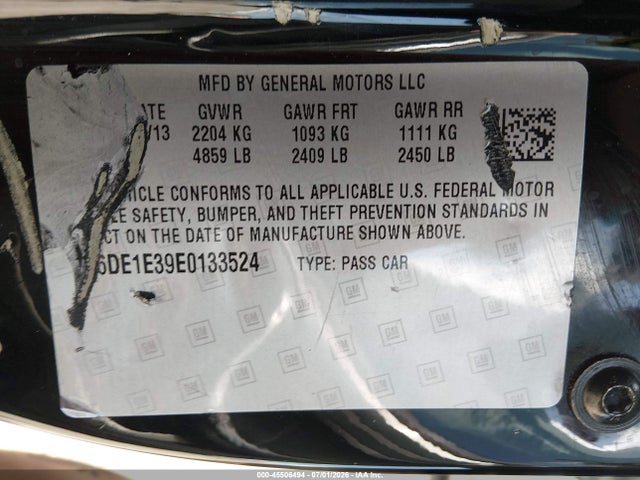 Продаж на аукціоні авто 2014 Cadillac Cts Standard, vin: 1G6DE1E39E0133524, номер лоту: 45506494