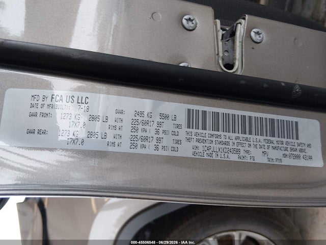 1C4PJLLX1KD243589 Jeep Cherokee Latitude Plus Fwd