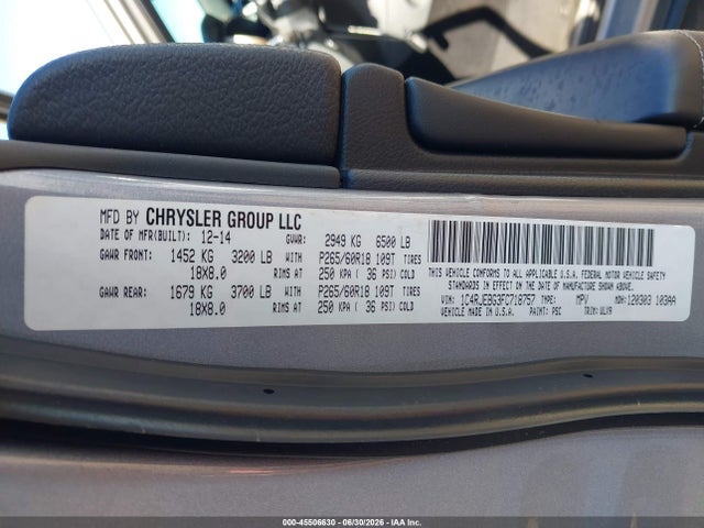 1C4RJEBG3FC718757 Jeep Grand Cherokee Limited