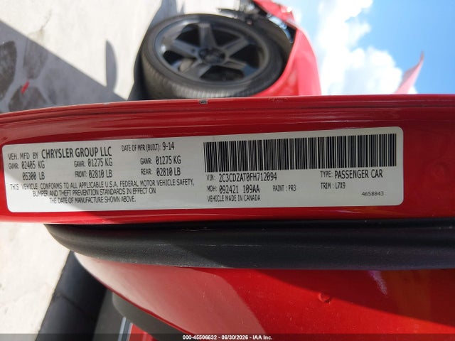 Aukcja sprzedaży 2015 Dodge Challenger R/t, vin: 2C3CDZAT0FH712094, numer aukcji: 45506632