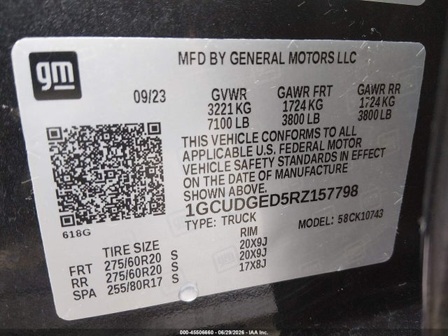 1GCUDGED5RZ157798 Chevrolet Silverado 1500 4wd Standard Bed Ltz