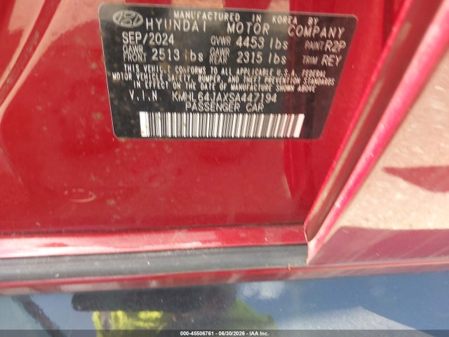Продажа на аукционе авто 2025 Hyundai Sonata Sel, vin: KMHL64JAXSA447194, номер лота: 45506761
