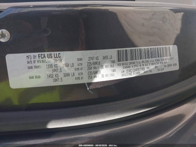 2019 Chrysler Pacifica Touring L Plus მანქანა იყიდება აუქციონზე, vin: 2C4RC1EG4KR577083, აუქციონის ნომერი: 45506805