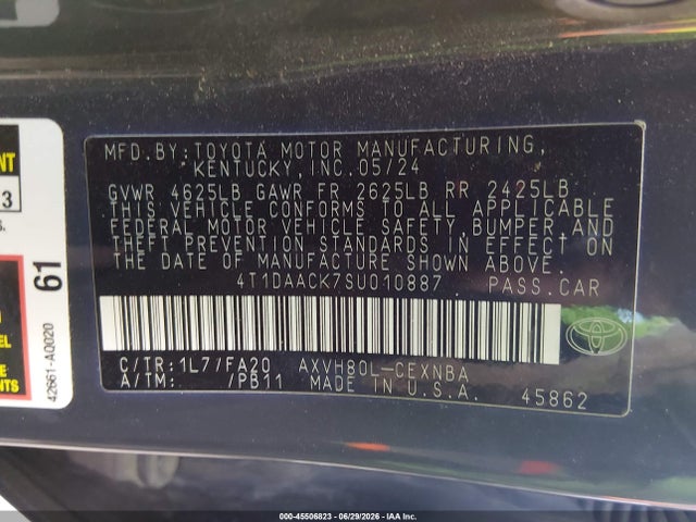 Toyota CAMRY LE 2025 4T1DAACK7SU010887 Image 9
