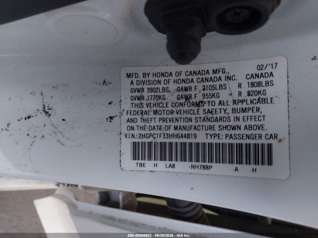 Honda Civic Ex-t 2017 2HGFC1F33HH644819 Image 9