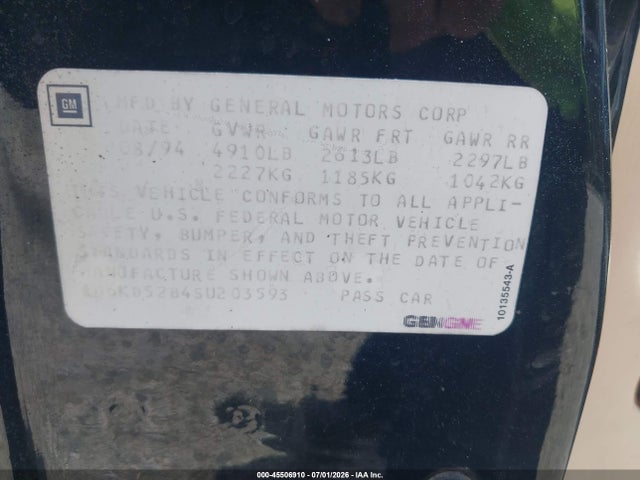 Aukcja sprzedaży 1995 Cadillac Deville, vin: 1G6KD52B4SU203593, numer aukcji: 45506910