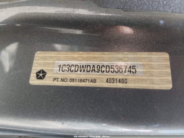 45506928 :رقم المزاد ، 1C3CDWDA9CD536745 vin ، 2012 Dodge Caliber Sxt مزاد بيع