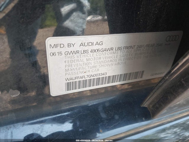 Продажа на аукционе авто 2016 Audi A4 Premium Plus, vin: WAUFFAFL7GN003343, номер лота: 45506959