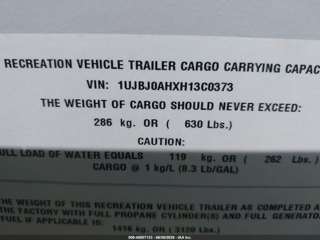Jayco Hummingbird 2017 1UJBJ0AHXH13C0373 Image 9