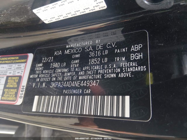 KIA RIO S 2022 3KPA24AD4NE449347 Image 9