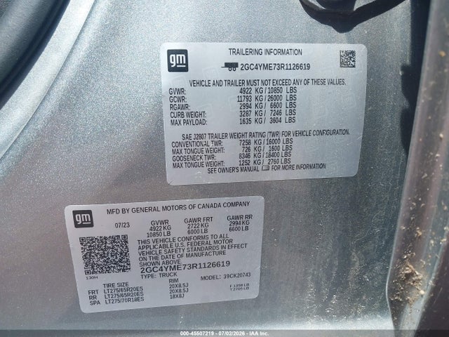 2GC4YME73R1126619 Chevrolet Silverado 2500hd 4wd Standard Bed Custom