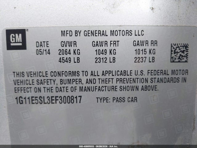 Chevrolet MALIBU 2LT 2014 1G11E5SL3EF300817 Image 9