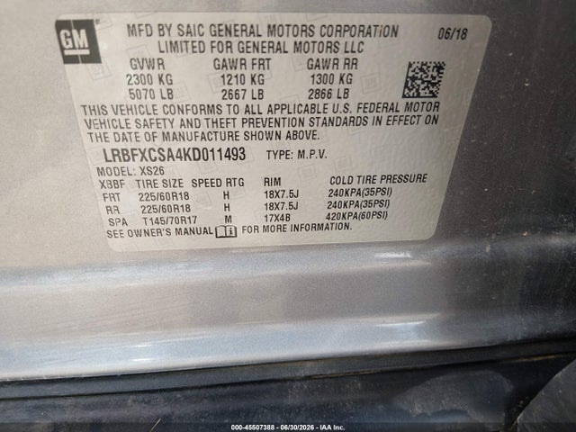 Buick Envision Fwd Essence 2019 LRBFXCSA4KD011493 Image 9