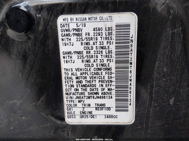 Nissan Rogue Sl 2018 JN8AT2MT6JW486134 Image 9