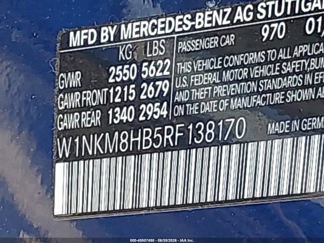 Aukcja sprzedaży 2024 Mercedes-benz Amg Glc 43 4matic, vin: W1NKM8HB5RF138170, numer aukcji: 45507498