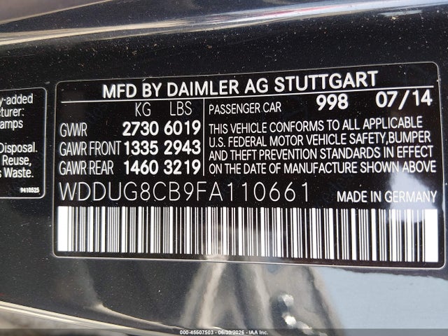 WDDUG8CB9FA110661 Mercedes-Benz S 550