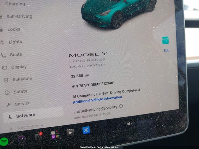 45507549 :رقم المزاد ، 7SAYGDEE8RF123461 vin ، 2024 Tesla Model Y Long Range Dual Motor All-wheel Drive مزاد بيع