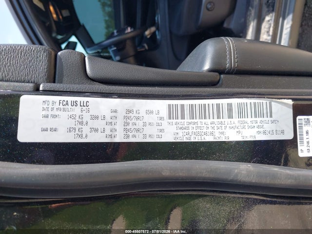 Продаж на аукціоні авто 2016 Jeep Grand Cherokee Laredo, vin: 1C4RJFAG5GC461061, номер лоту: 45507572