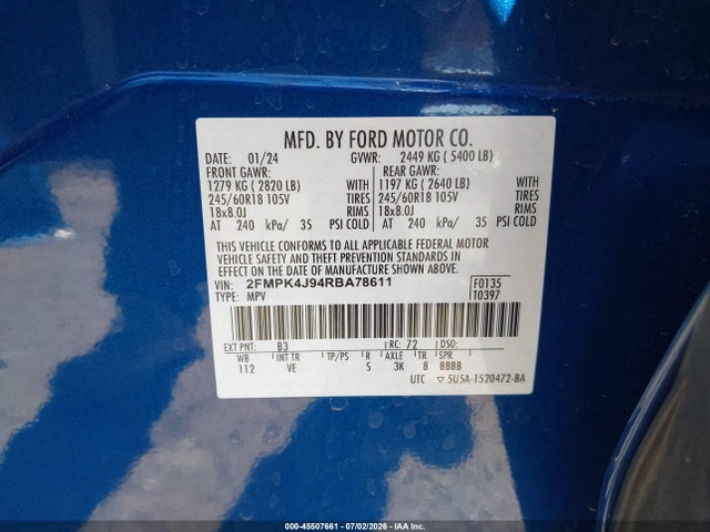 2FMPK4J94RBA78611 Ford Edge Sel/st-line