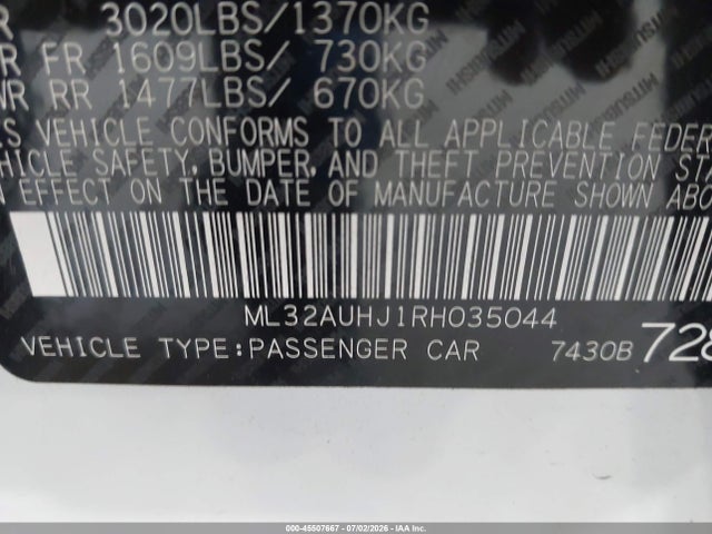 Продаж на аукціоні авто 2024 Mitsubishi Mirage Es, vin: ML32AUHJ1RH035044, номер лоту: 45507667