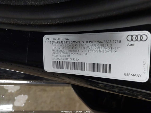 Продажа на аукционе авто 2013 Audi A6 3.0t Premium, vin: WAUHGAFC4DN083220, номер лота: 45507676