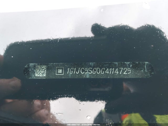 45507707 :رقم المزاد ، 1G1JC5SG0G4114725 vin ، 2016 Chevrolet Sonic Lt Auto مزاد بيع